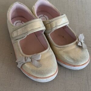 Livie & Luca Shimmering Gold Bow Dress Shoes